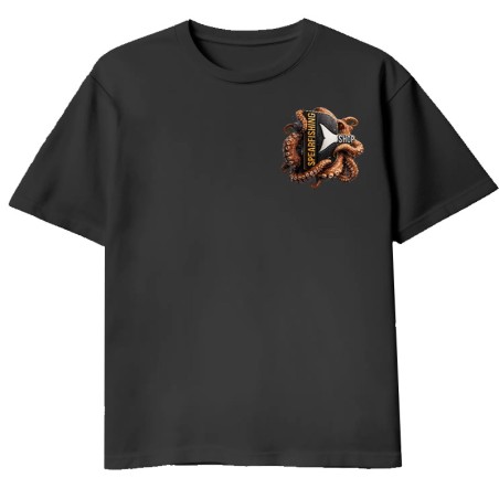 T-shirt Denty Spearfishing Série Poulpe Noir