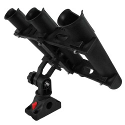 Support de cannes triple Amtrac Fishing Complet avec embase à visser