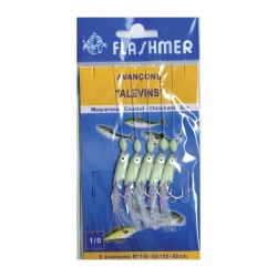Bas de Ligne Flashmer Alevins 5 Hameçons