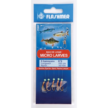 Micro Larves Flashmer 5 Hameçons