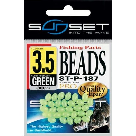Perles Ovales Dures Sunset Beads Green ST-P-187