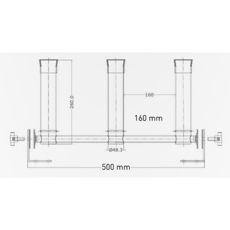 Porte canne Seanox 3 tubes