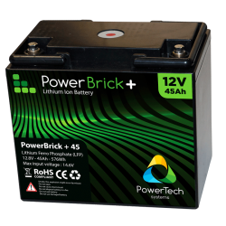 Batterie 12V Lithium Etanche PowerTech Powerbrick+ 12V 45Ah 2