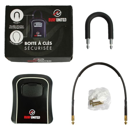 Boite a clefs avec code Surf United fixation rigide câble ou mural