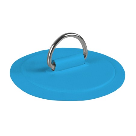 Pack 4 anneaux inox D-Ring avec patch Bleu Ciel