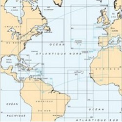 Carte marine Shom pliée océan Atlantique