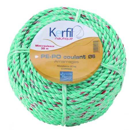 Cordage de pêche Kerfil polyéthylène polyester coulant 50 ou 30 m