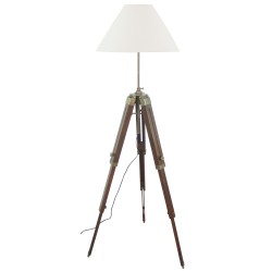 Lampe Décomarine trepied en bois & Laiton vieilli