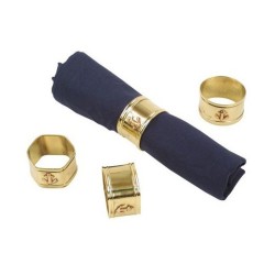 Ronds de serviette Topomarine laiton