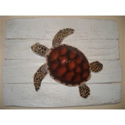 Sculpture Tortue Verte sur Cadre