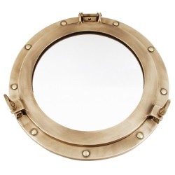 Miroir hublot Décomarine finition laiton vieilli