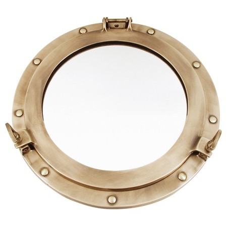 Miroir hublot Décomarine finition laiton vieilli