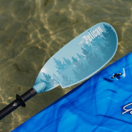 Pagaie kayak Pelican Symbiosa fibre réglable 2 parties 230-240cm blue-forest